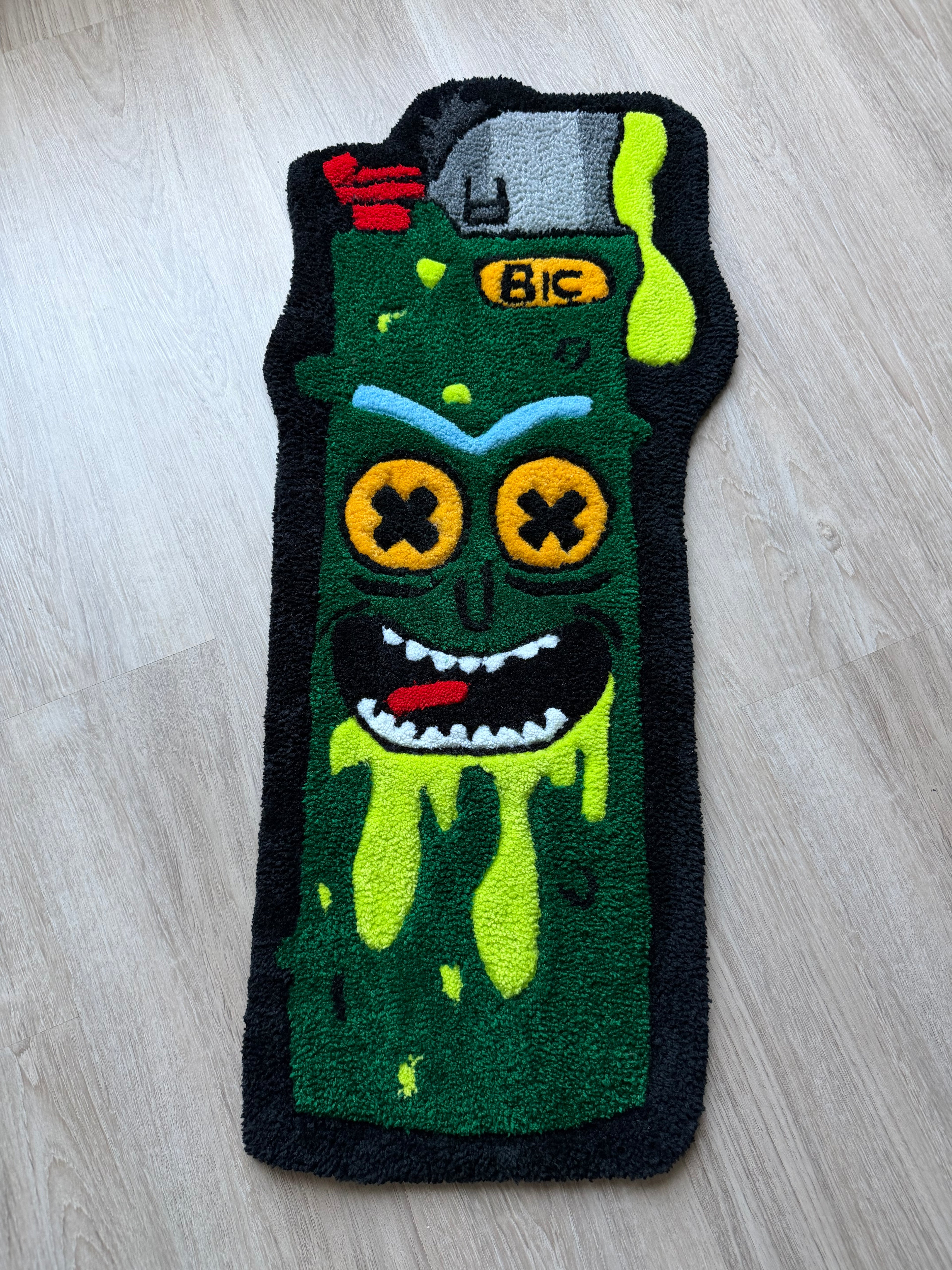 “PICKLE RICK LIGHTER RUG”